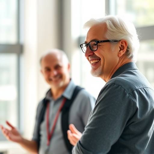 Un coach sorridente che guida una sessione di coaching individuale