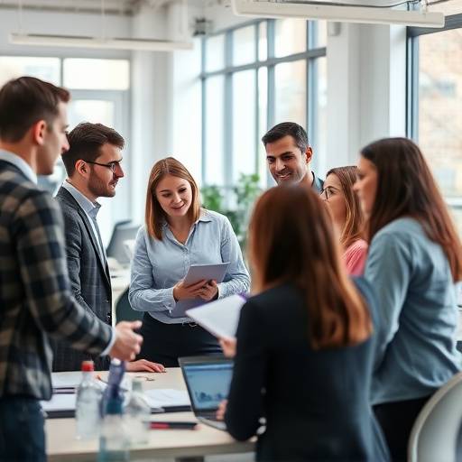 Un team di professionisti che collaborano in un ambiente aziendale