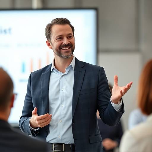 Una persona che tiene una presentazione durante una consulenza aziendale